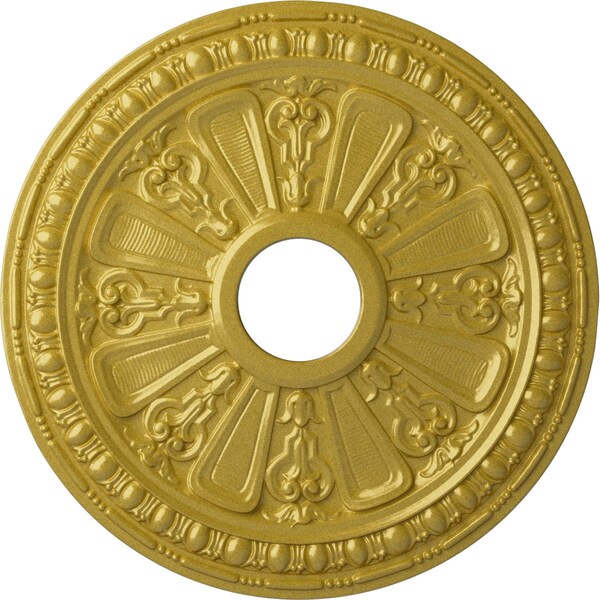Ekena Millwork Raymond Ceiling Medallion (Fits Canopies up to 5 1/8"), 18 1/8"OD 3 5/8"ID x 1 1/8"P, Rich Gold CM18RARGS - main